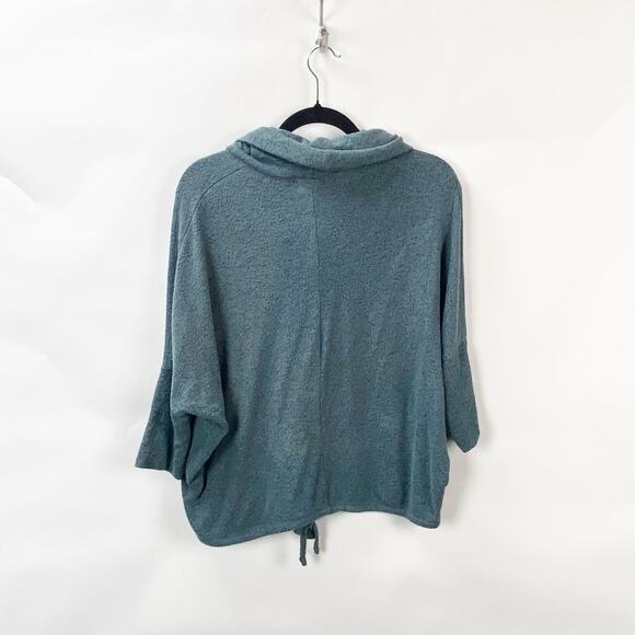 Green Envelope Small Womens Soft Green Cowl Neck Tie Waist Pullover Sweater Top - Picture 6 of 8